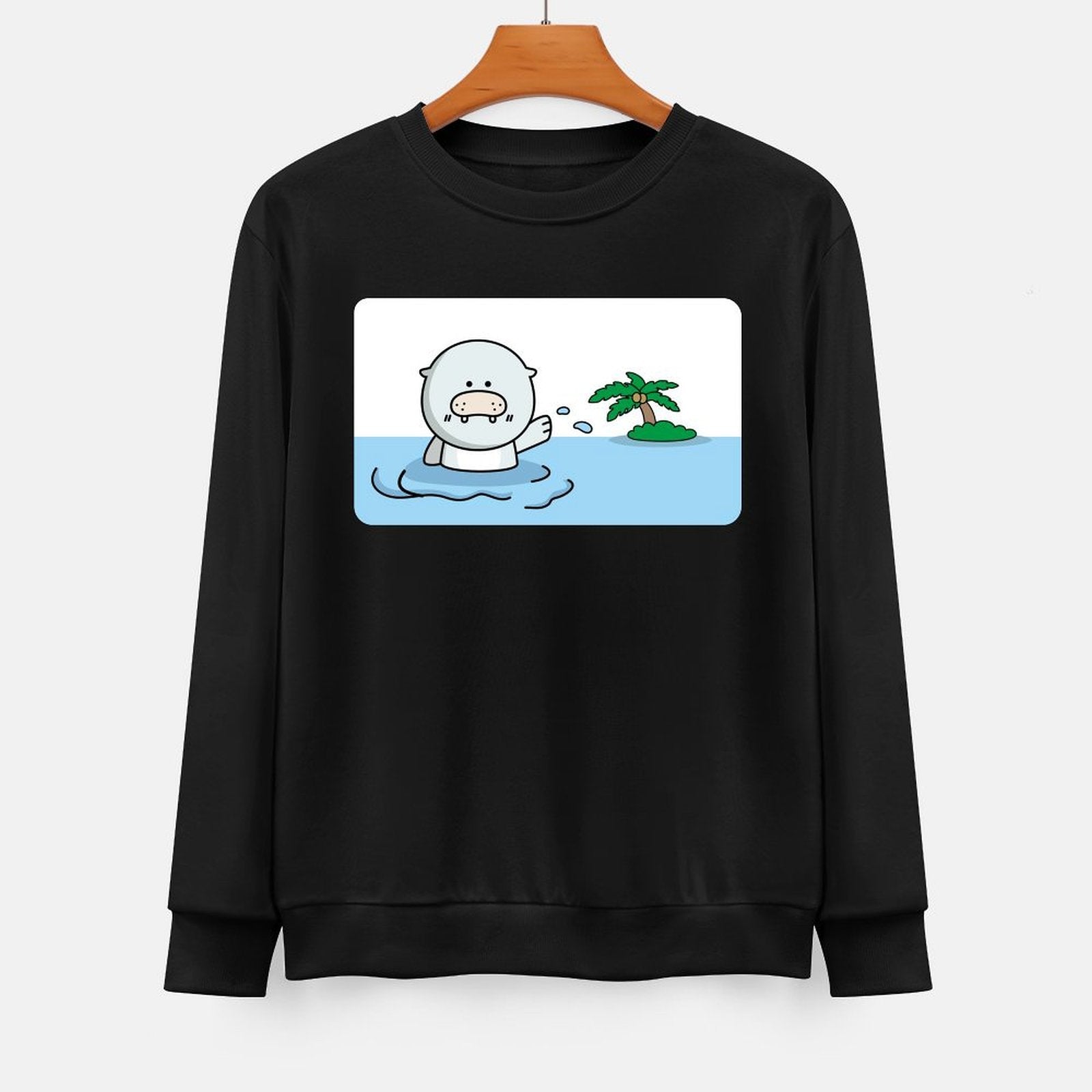 Front Patterned Long Sleeve TopCotton TimelessComfort